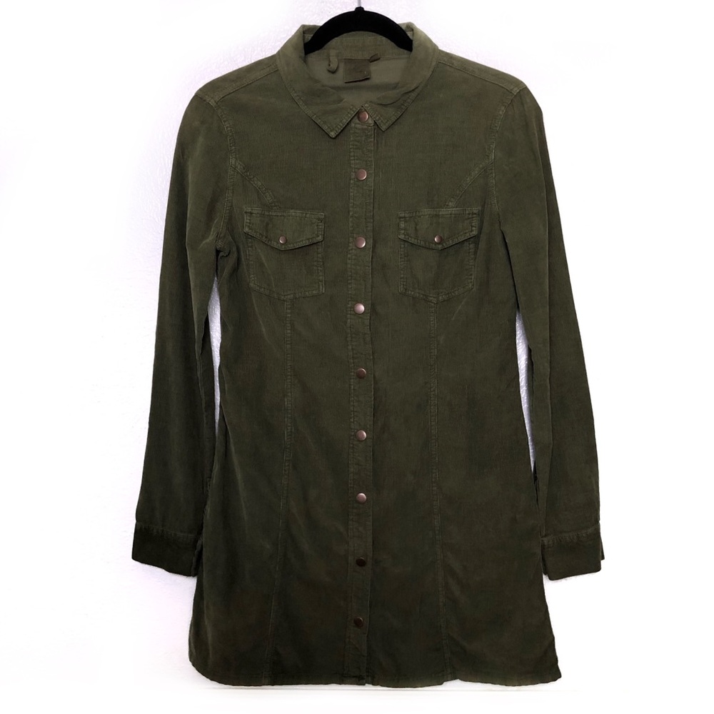 🌵White Crow Green Corduroy Longsleeve Dress Small
